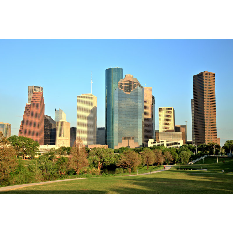 Houston Downtown Skyline par - Photographie de toile tendue, H 20 po x l 30 po