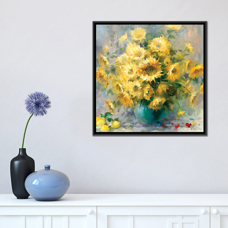 « brillante vi », impression sur toile, H 18 po x l 18 po x P 1,5 po, Toile avec cadre noir, Pas de tapis