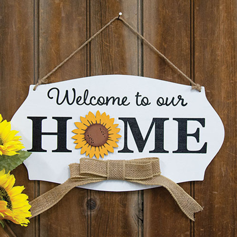 Panneau décoratif en bois Welcome to Our Home avec 6 aimants