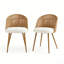 Chaise de salle à manger en osier brun, ensemble à deux places, chaise de salle à manger moderne, coussin de siège de style bohémien en éponge beige doux de style médiéval
