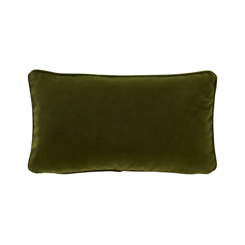 DIVAN Velvet Pillow Cover & Insert, Green, Rectangle 13"H x 22"W