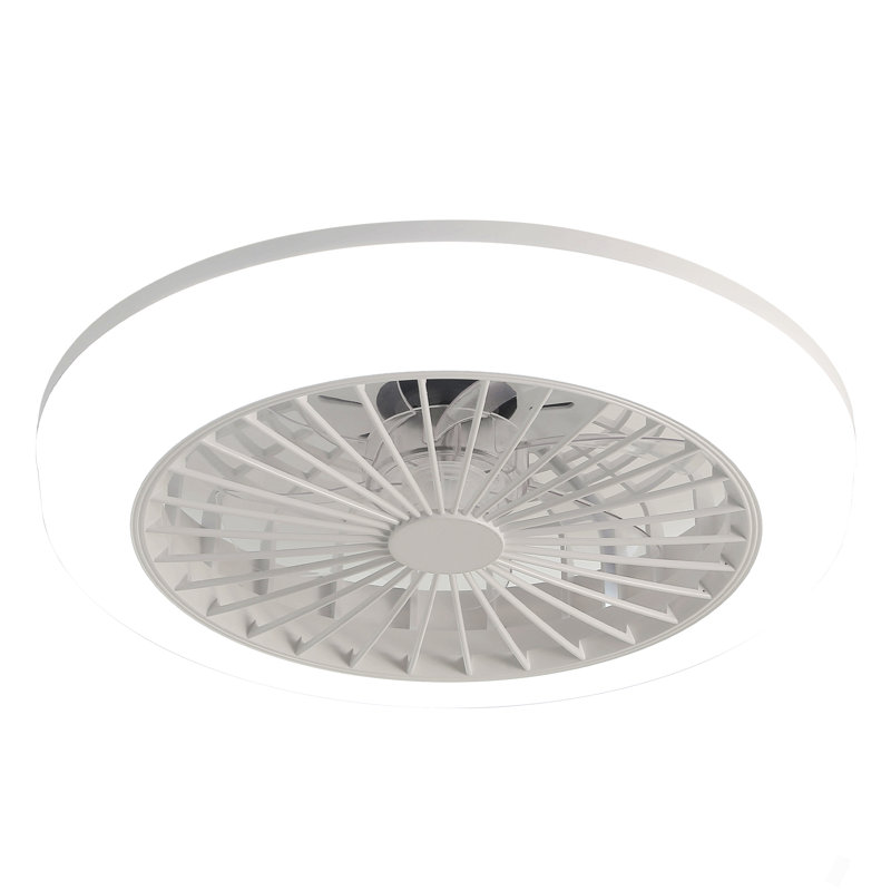 Ventilateur de plafond fermé de 18 pouces avec lumière et télécommande, ventilateur encastré moderne à profil bas sans pales pour la salle à manger de la cuisine de la chambre à coucher