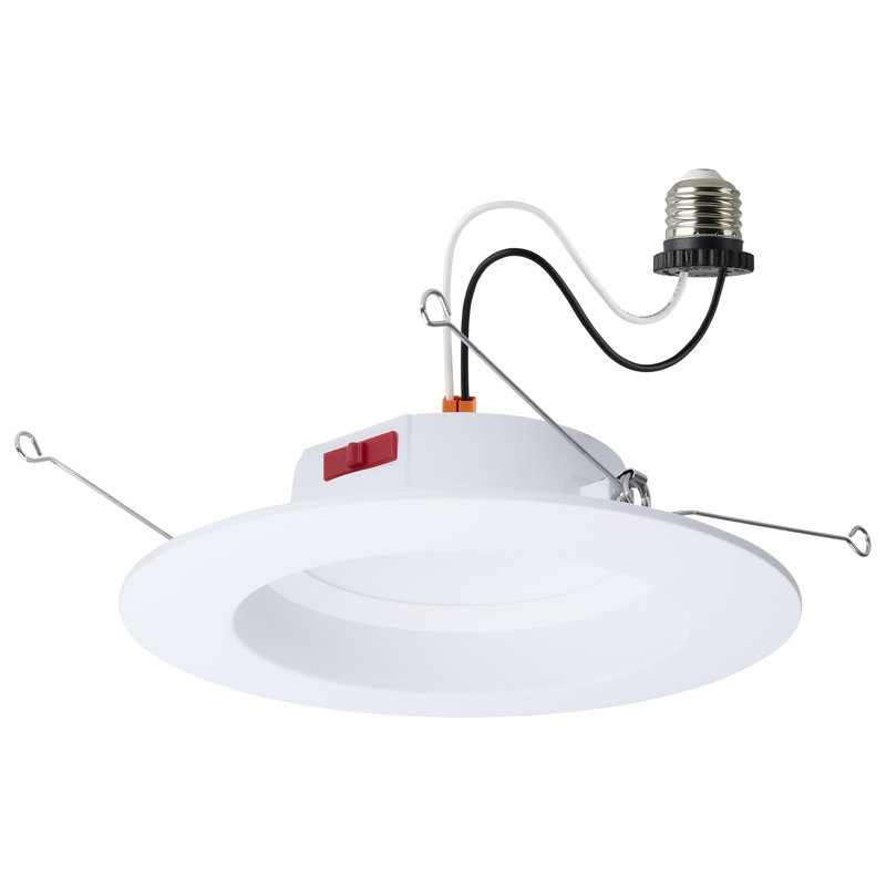 10 Watt LED Downlight Retrofit 5-6 Inch CCT Selectable Round White Finish