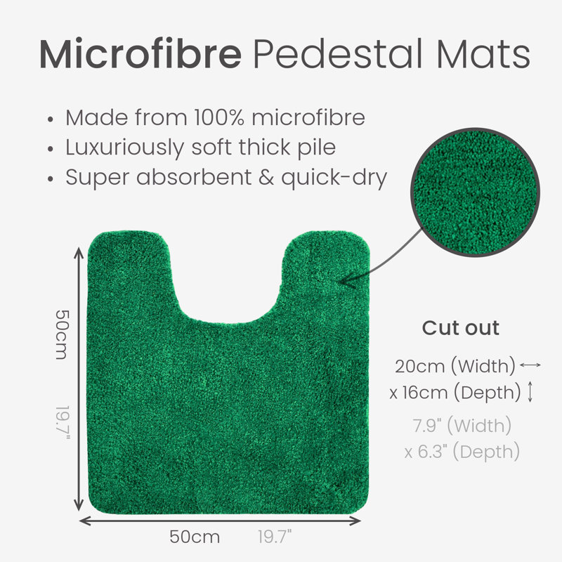 Joyce Microfibre U-Shape Pedestal Mat, Dark Green