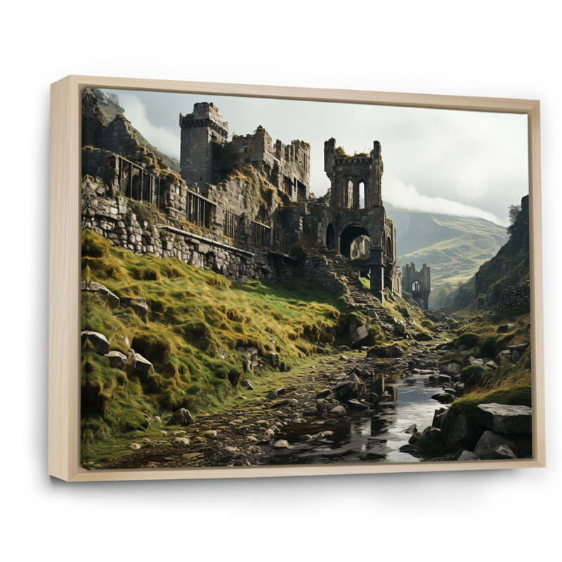 Irlande, château mystique I, Cadre naturel flottant, H 12 po x l 20 po x P 1 po