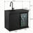 Sink And Fridge Combo For Outdoor Kitchen, 70L Refrigerator And Sink With Pull-Down Faucet, Brushed SS And Black Granite Countertops, All-In-One BBQ Island Cleaning Station-980325979