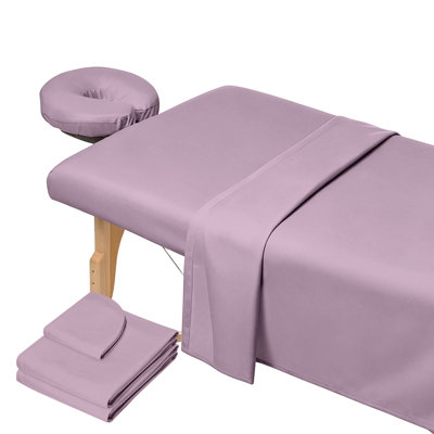 3pcs Microfiber Massage Table Sheet Set - Salon Spa Facial Bed Covers 6ft Bed