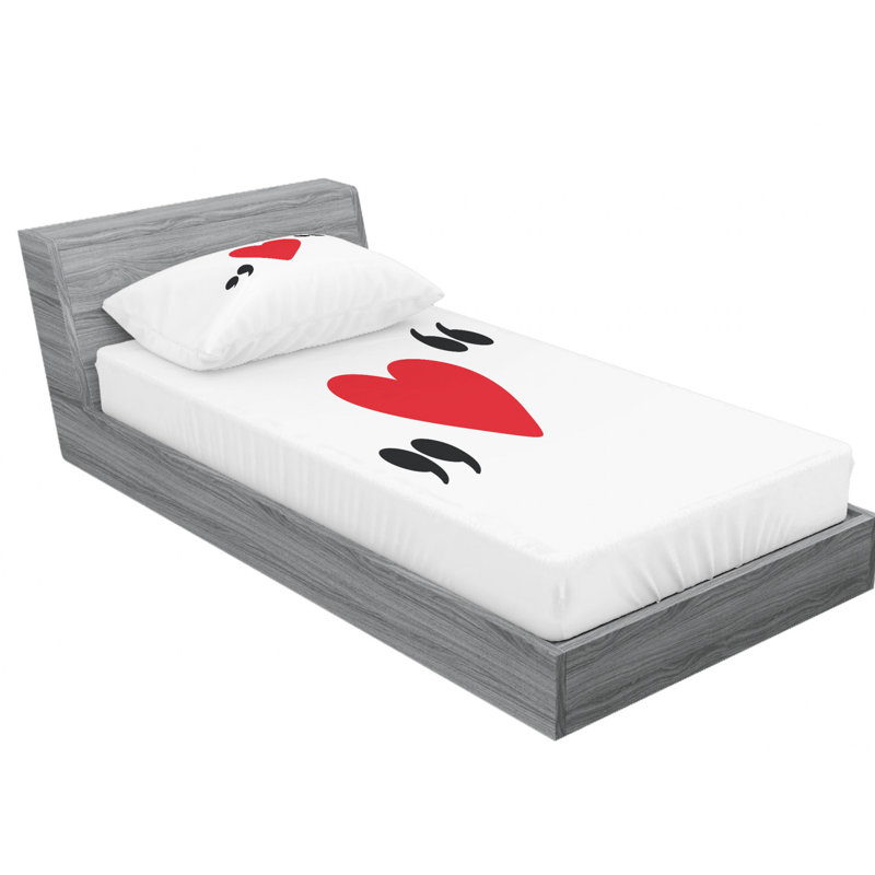 Love Microfiber Fitted Sheet, Twin XL Fitted Sheet with 1 Pillowcase