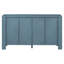 Buffet avec rangement, buffet en bois rétro à 4 portes avec finition vieillie et tablettes réglables pour la salle à manger, la cuisine et le salon (bleu marine)