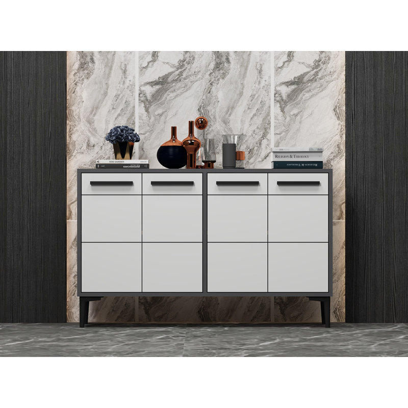 Odessa TV Stand for TVs up to 50", White/Grey