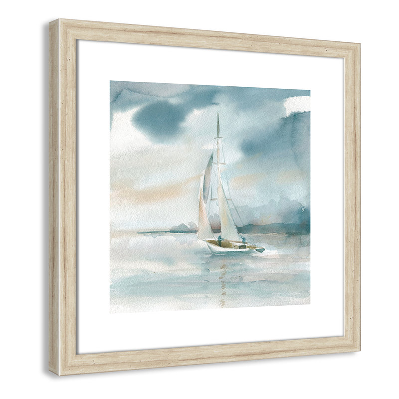 Avnoor «Subtle Mist I», reproduction de peinture à l'aquarelle encadrée, H 32,5 po x l 32,5 po x P 1,25 po, Beige