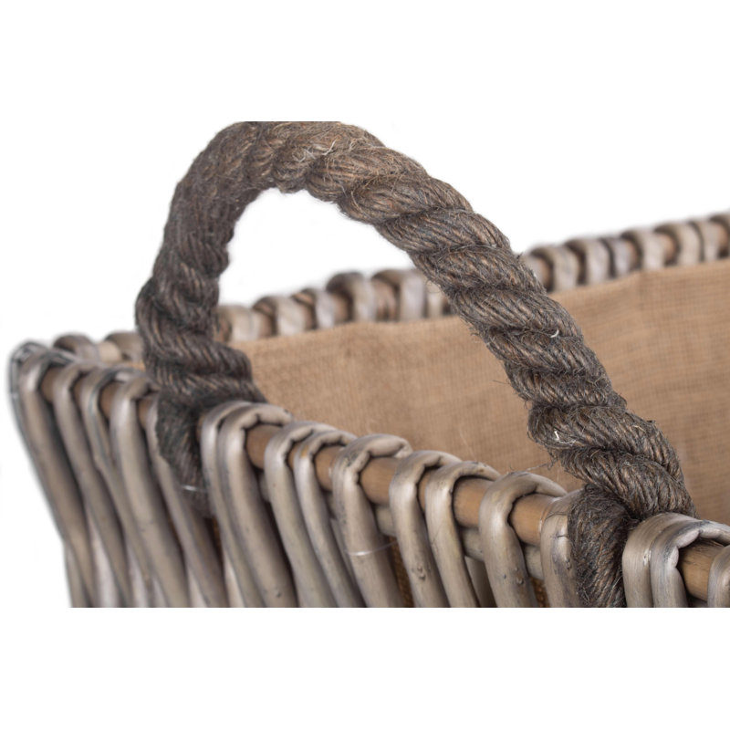 Fiskerton Wicker Log Storage Basket, 50cm H x 56cm W x 37cm D