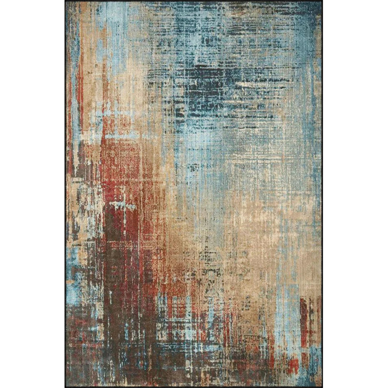 Modern Multicolored Washable Cotton Decorative Carpet, Runner 3'4" x 9'11"