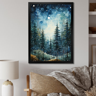 Winter Snowy Evergreen I - Winter Landscape Canvas Print