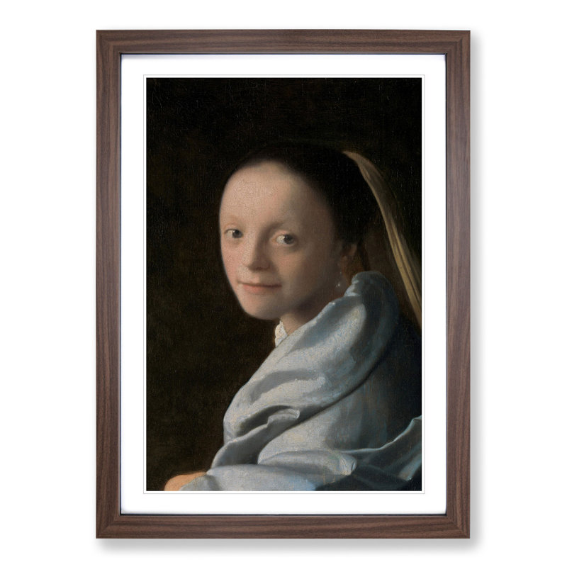 Study of a Young Woman by Johannes Vermeer - Framed Print, 48cm H x 36cm W x 2cm D, Walnut Framed