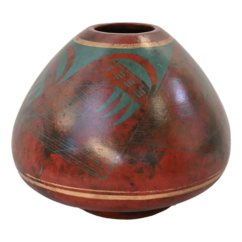 Southwest Style Fine Art, Hand Glazed Decor Pot