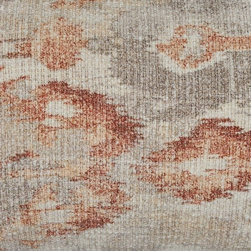 Ensemble de 4 coussins lombaires décoratifs 14 x 22 Vear, motif ikat tissé, brun, ivoire