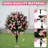 Artificial Boxwood Topiary Ball Trees with Pink Flower (Set of 2)-578732716