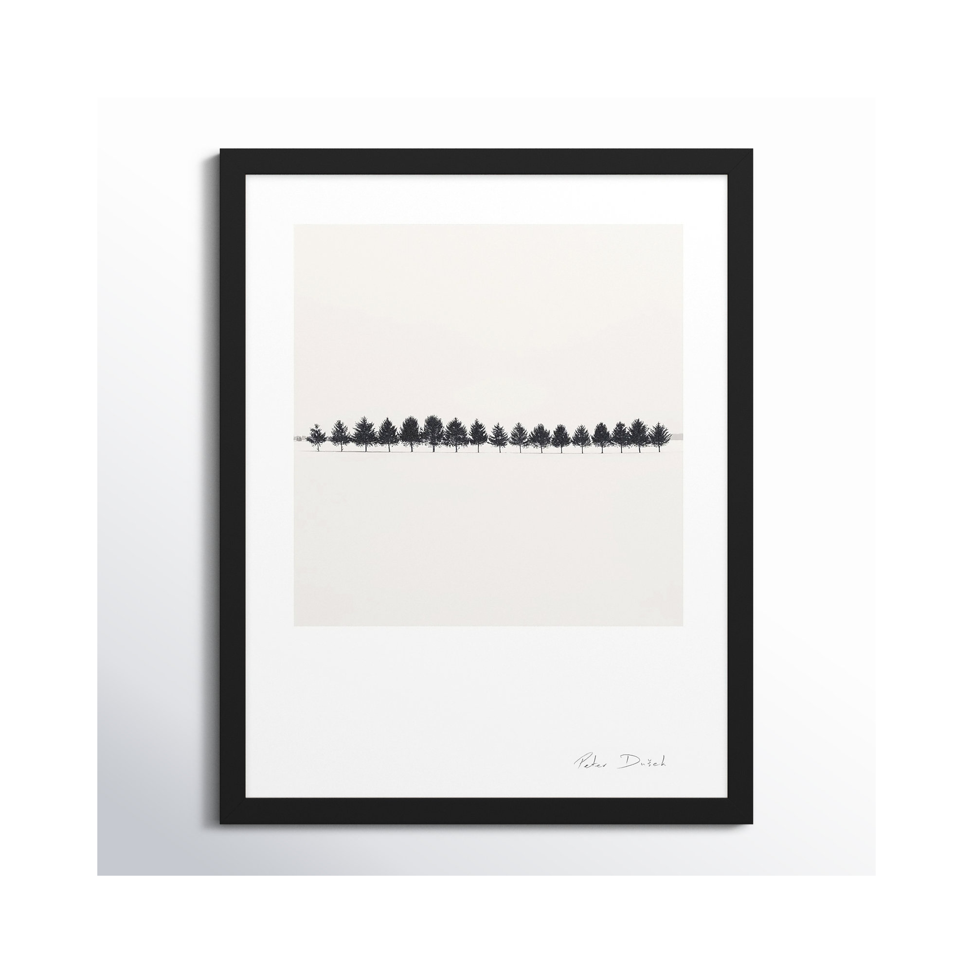 Seventeen Trees by Peter Dušek, 38" H x 30" W x 1.25" D, Black