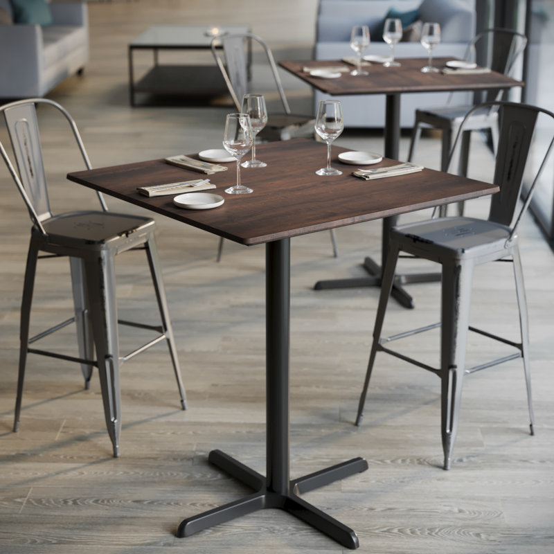 Plateau de table carré 36 po, Brun