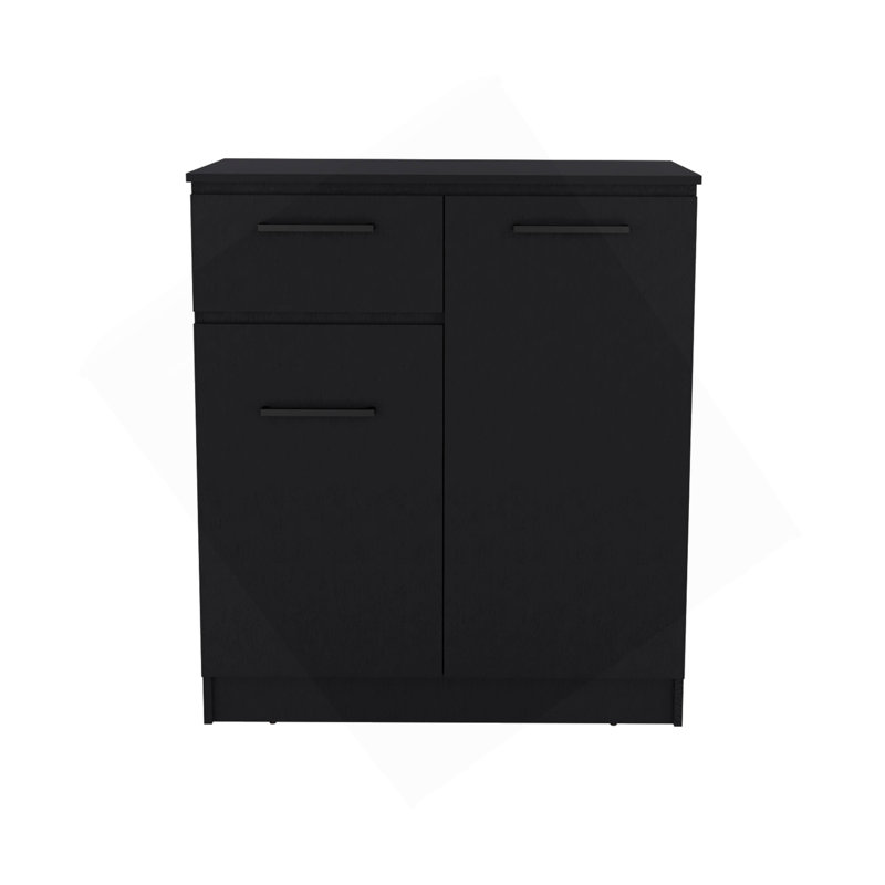 Idaho Dresser With 2-Door Cabinets And Drawer -Black, Black