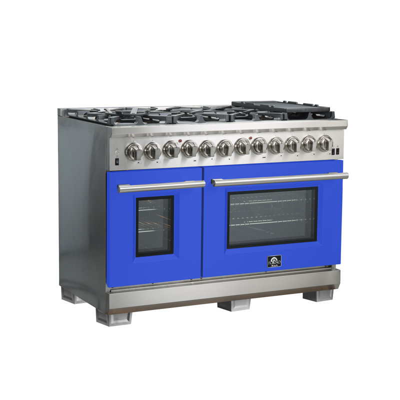 Capriasca - Titanium Professional 30" 4.32 cu. ft. Freestanding Dual Fuel Range with Nightlight, Blue