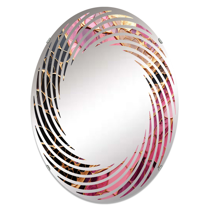 Minimalisme - Or rose Poteries - Miroir mural en spirale MIR107304 O, 35,4 po x 23,6 po