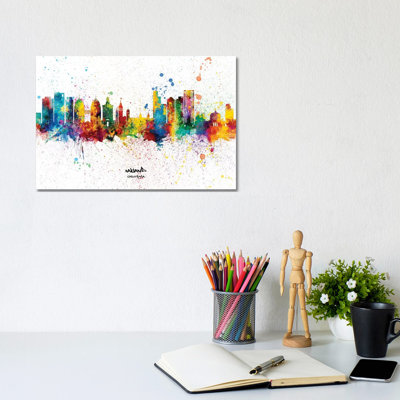 Oakland California Skyline Splash by Michael Tompsett - Wrapped Canvas Gallery-Wrapped Canvas Giclée