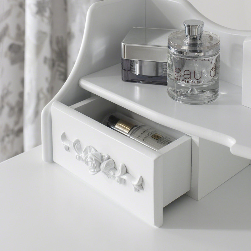 Adrian Dressing Table with Mirror, White