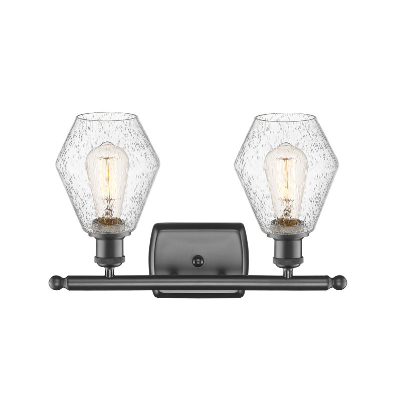 2 - Light Dimmable Vanity Light, Seedy, Oil Rubbed Bronze