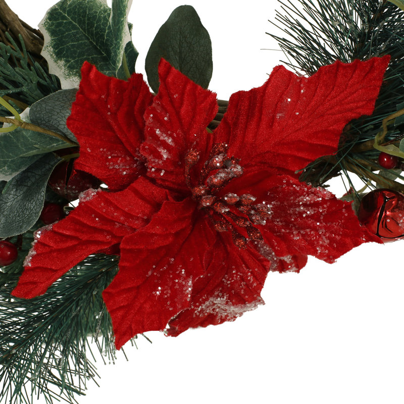 Réunions de Noël 23,5 po avec eucalyptus, pommes de pin et baies - Matériau léger du salon de construction