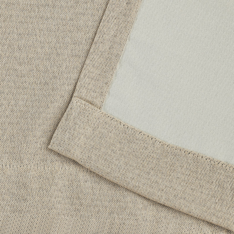 Frosted Almond Linen Pattern Blackout Curtain Panels, 26" x 63"