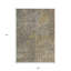 Tapis intérieur lavable abstrait doré et gris 9 pi x 12 pi