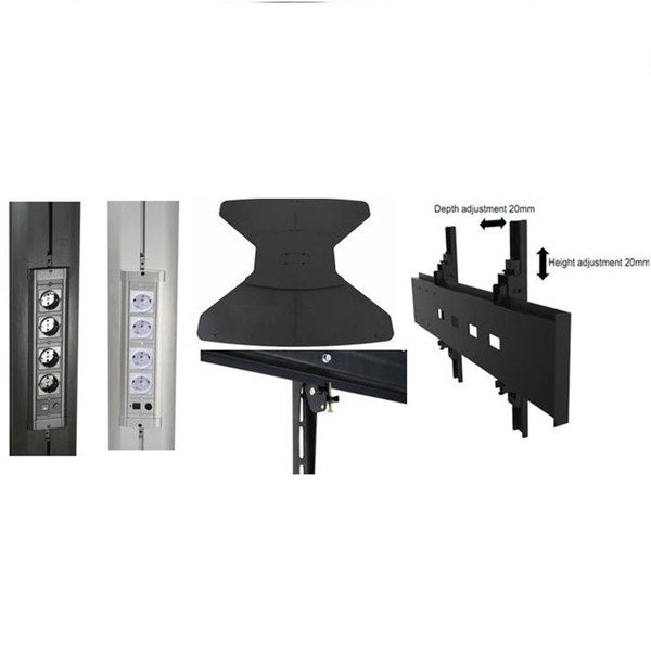 Support de plancher universel pour écrans plats de 30 à 60 po pour écrans plats mobile 3 Claudette