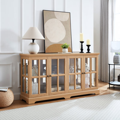 Graceful Vintage Showcase With Adjustable Glass Shelves And Base Charming Antique Display Acrylic Panel Shelving