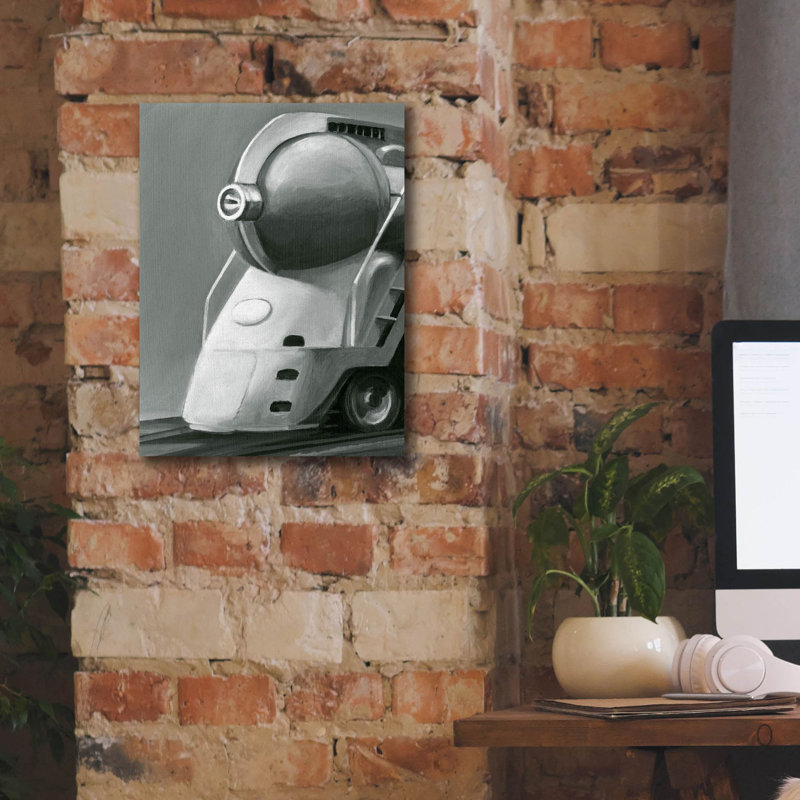 «Vintage Locomotive 1» par Ethan Harper, art mural sur toile, H 16 po x l 12 po x P 0,75 po