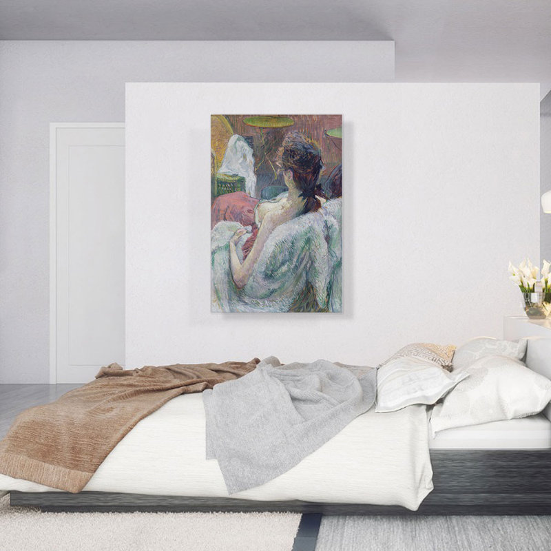 «The Model Resting 1889» par Henri De Toulouse-Lautrec - reproduction d'art sur toile tendue, H 40 po x l 26 po x P 1,5 po