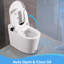 Toilette moderne moderne en céramique blanche avec couvercle à ouverture / fermeture automatique, modes de lavage multiples, capteur de pied et nuit - profondeur de 27,41 po, largeur de 16,44 po, hauteur de 18,24 po, poids de 84,34 lb, siège de bidet intégré, DEL