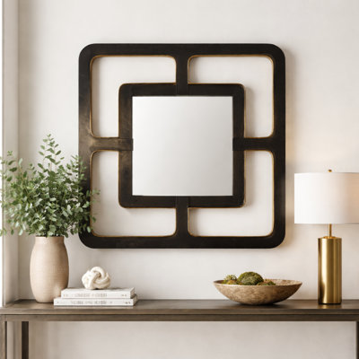 Miroir mural moderne moderne avec cadre ouvert géométrique