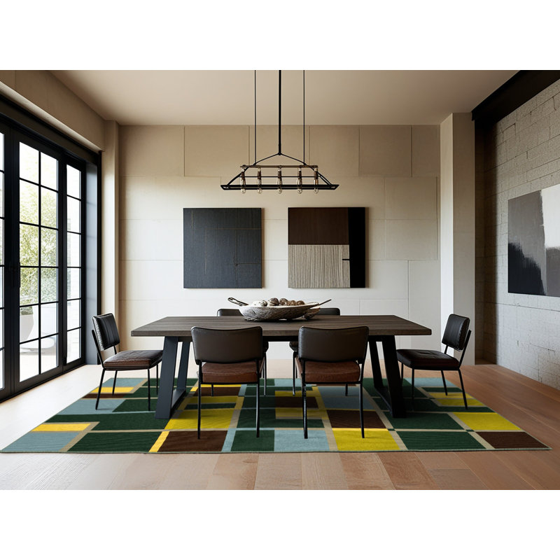 Gridded Growth Rug, Rectangle 2' x 3'