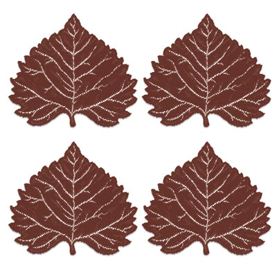 Napperons de 14 po X 16 po en feuille d’Aspen (ensemble de 4), paprika foncé