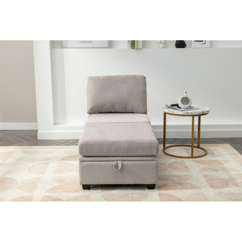 Toxi Upholstered Ottoman, Light Gray