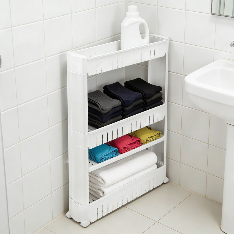 Chariot utilitaire roulant à 3 niveaux avec roulettes Easy-Glide, organisateur de rangement en plastique robuste pour la salle de lavage, la cuisine, le garde-manger et l'organisation à la maison