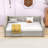 Twin Velvet Upholstered Daybed with Pop Up Trundle, Featuring Soft Backrest-2061566514
