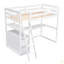 Lit mezzanine simple avec bureau et tablettes, deux tiroirs intégrés