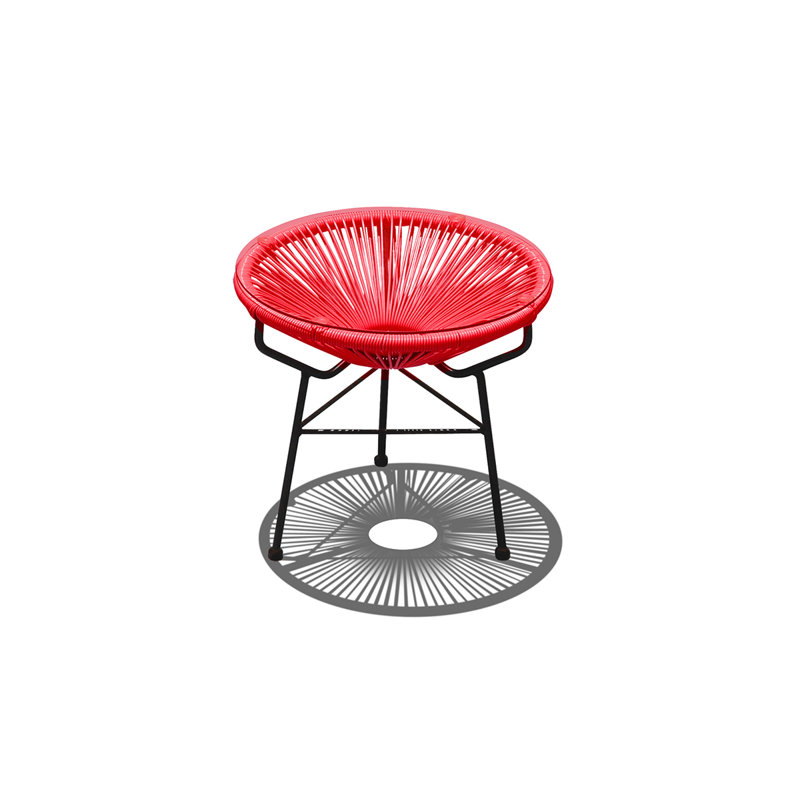 Acapulco Outdoor Round Side Table, Black, Candy Apple