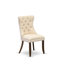 L'ensemble de salle à manger 7 pièces comprend une table moderne et 6 chaises de salle à manger en tissu de polyester beige clair avec dossier capitonné - Noir sablé-1825336718-1814925272-1825336715
