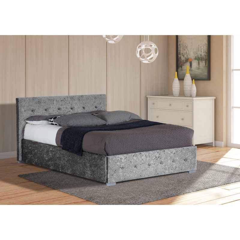 Dodge Upholstered Ottoman Storage Bed, Single (3'), Silver