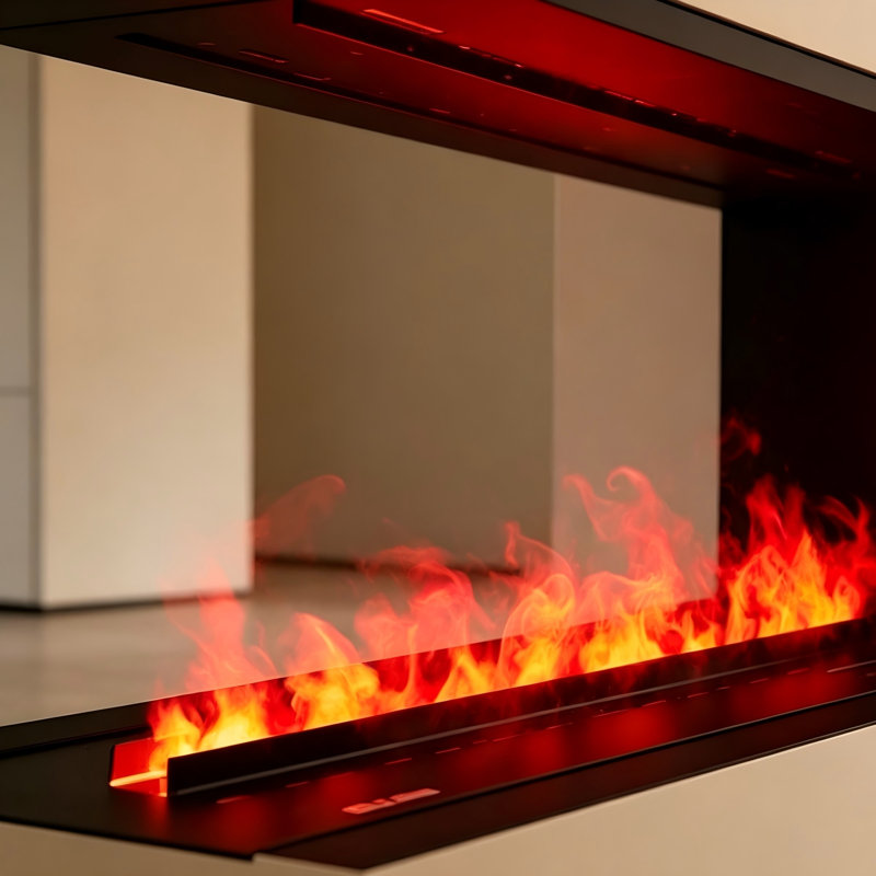 Foyer électrique encastré 70,87 "avec humidificateur encastré, H 6,69 po x l 70,87 po x P 9,45 po