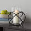 Porte-bougie de table en métal et verre